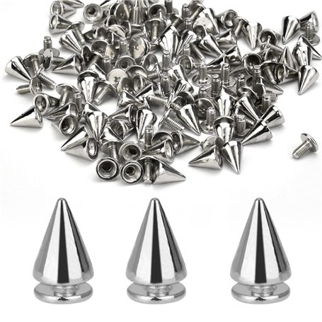 OTTYMO 120 Pcs Rivets Coniques en Métal Rivet Cône à Visser Rivet Tête Conique Rivets Décoratifs Antirouilles Rivet Jeans de Sty
