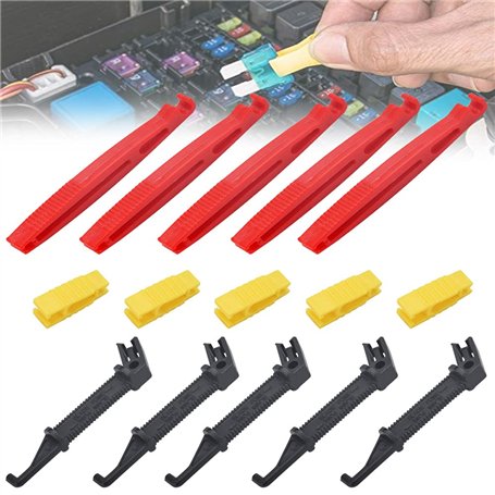 WENRERO 15 Pièces Pince à Fusible Voiture Mini Extracteur de Fusible Voiture Pince à Fusible Auto en Plastique Outillage de l'Au