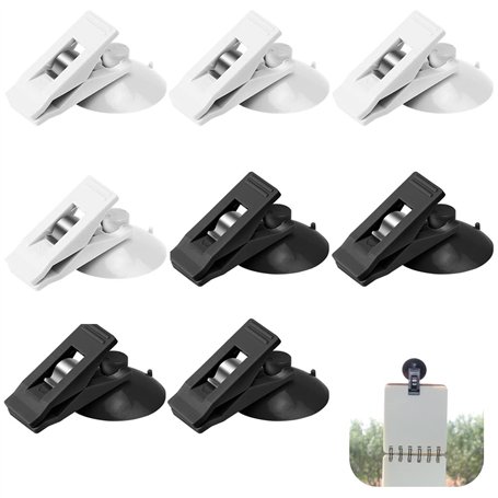 WENRERO 8 PCS Pinces à Ventouse pour Voiture Pince à Cartes avec Ventouse Pare-Brise Porte-Billets Support Ticket Pare Brise pou