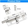 SPEACOUR 4 PCS 3 Pouces Loquet Porte en Acier Inoxydable Verrou Targette Porte Verrous de Porte Coulissants avec 24 Vis et Tourn