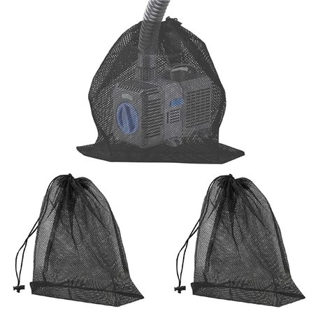 SPEACOUR 3 PCS Sac en Filet de Filtre de Pompe Sac de Filtre de Pompe d'Étang avec Cordon de Serrage Sac Filtrant de Pompe à Eau
