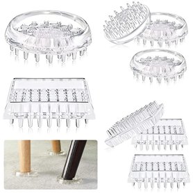 SPEACOUR 8 PCS Protecteurs de Tapis à Pointes en Silicone Souple Protection Pied de Chaise Antidérapant Tampon de Meuble Transpa