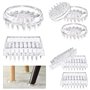 SPEACOUR 8 PCS Protecteurs de Tapis à Pointes en Silicone Souple Protection Pied de Chaise Antidérapant Tampon de Meuble Transpa