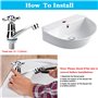 FIGFYOU Robinet Lavabo Salle de Bain en Métal, Mitigeur Lave Main G1/2 à Poignée Croisée, Robinet Eau Froide Uniquement avec Fil
