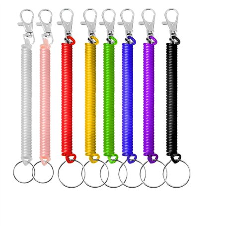 8 Pièces Porte Clés à Ressorts à Spirale