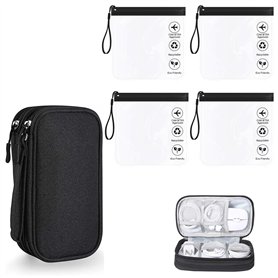 YanBous Lot de 4 Trousse de Toilette Sécurité Aéroport - Sacs à Liquides Anti-fuite 20x20cm
