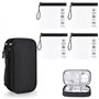 YanBous Lot de 4 Trousse de Toilette Sécurité Aéroport - Sacs à Liquides Anti-fuite 20x20cm
