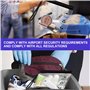 YanBous Lot de 4 Trousse de Toilette Sécurité Aéroport - Sacs à Liquides Anti-fuite 20x20cm, avec Organisateur de Câbles Univers