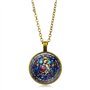 Collier avec pendentif en forme de dôme en verre Vierge Marie et enfant Jésus Christ