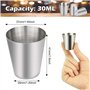 PERFETSELL 4 pièces en acier inoxydable tasse 30 ml petite tasse en acier inoxydable liqueur schnapps tasse empilable tasse à bo