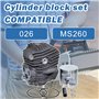 AUMEL Cylindre Piston pour Husqvarna K760 K750 Découpeuse, 51mm Cylindre + Piston + Vilebrequin + Roulement + Joint + Bougie Piè