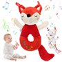 LinStyle Hochet Bebe 0 3 6 9 12 Mois, Jouet Eveil Bebe 0-12 Mois, Animal à Double Face Jouet de Peluche Hochets, Jouet Nouveau N