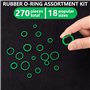 270PCS Joints Toriques Kit 18 Taille Pour Rechange Hydraulique Climatisation Bonne Étanchéité Sur Des Raccords d'arrosage Pour P