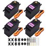 HTLNUZD Lot de 4 servomoteurs numériques MG996 analogiques 55 g à engrenage métallique