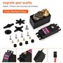 HTLNUZD Lot de 4 servomoteurs numériques MG996 analogiques 55 g à engrenage métallique, 180/360 degrés pour Futaba Sanwa GWS JR 