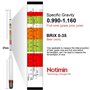 Notimin Brix Mètre Hydromètre Sucre Brix Densimètre (Mesure de la densité, Testeur de Sucre Brix, la teneur en Alcool prévue) po