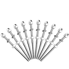 XAVSWRDE 10 Pcs Tendeurs de Câbles Filetés Fendeur Câble Inox Garde Corps Câble Tendu Câble Inox Garde Corps Connecteur de Câble