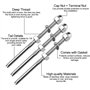 XAVSWRDE 10 Pcs Tendeurs de Câbles Filetés Fendeur Câble Inox Garde Corps Câble Tendu Câble Inox Garde Corps Connecteur de Câble