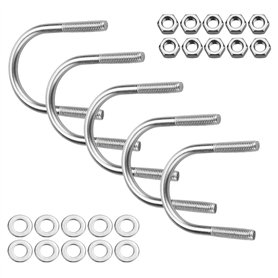 XAVSWRDE 5 PCS Boulons en U en Acier Inoxydable 304 M8*500mm U Bolt Stainless Durable Antirouille Boulon en U Carré Anti-corrosi