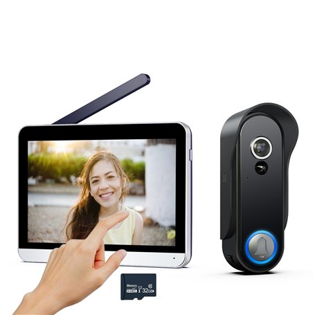 SIMBAILAI 1080P Vidéo Interphone Visiophone Portier sans Fil