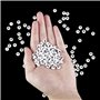 Newpop 1400Pcs Perles Lettres Alphabet et Colorée 7 X 4 mm, A-Z Blanc Coeur Beads avec 2 Fil Elastique, pour Fabrication de Bijo