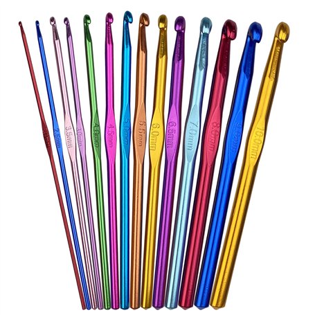 Fousenuk 14pcs Crochets en Aluminium Tricot Outils