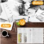 Fousenuk 24Pcs Pochette Plastique A4 Perforée, Transparente Porte-Documents avec Bouton Pression, Poche pour Étiquette, 11 Trous