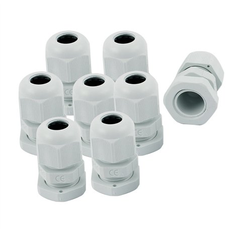 sourcingmap 8pcs PG9 presse-étoupe étanche connecteur fixation Fixation Joints blanc