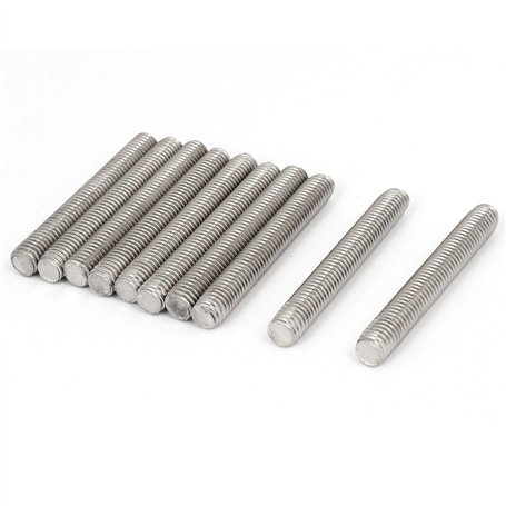 sourcing map Tige Filetée M8x60mm 1.25mm 304 tiges filetées entièrement 10pcs