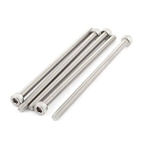 sourcing map M5x100m Filetage 304 Vis à tête cylindrique six pans creux en acier inoxydable DIN912 5pcs