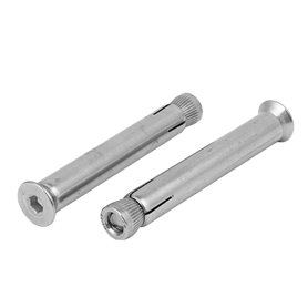 sourcing map M8 x 80mm Boulon expansion Acier inox 304 Tête fraisée hexagonale ancrage Manchon 2PCS