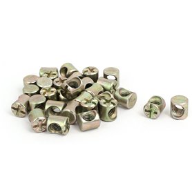 sourcing map 30pcs Écrou Cylindrique Fendu à Goujon Croisé Goupille M6 x 10mm cheville Croix fût métallique pour lit Meuble