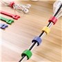 60 attaches scratch de câble réutilisables, sangles réglables avec crochet et boucle de fixation pour cordes et gestion des câbl