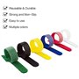 60 attaches scratch de câble réutilisables, sangles réglables avec crochet et boucle de fixation pour cordes et gestion des câbl