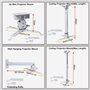 Drsn Universel Support pour Projecteur, Longueur Réglable de 43-65cm, Charge Maximale de 25kg, Inclinable à ±30°, Acier épaissi,