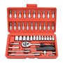 Gunpla 46 Pièces 1/4’’ pouce Clé à Douille et Embouts Bits Métrique Ensemble Tiges d'Extension Flexibles avec Clé À Cliquet Réve