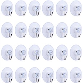 Mudder 24 Pièces Crochets d'Aspiration Crochet Ventouses pour Salle de Bains Cuisine et Kitchen (45 mm)