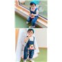 DEBAIJIA Salopette Jeans Bébé Garçons Filles Modèle Animal Enfant Denim Pantalon Doux avec Bretelles Singe Banane - 90