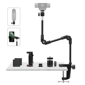 KDD Support Webcam avec Support Téléphone & Vis 5/8” 63.5cm Support Videoprojecteur Flexible