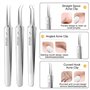 3 pince à épiler et 1 extracteur de boutons d'acné