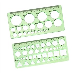 IERCZA Modèles de Mesure en Plastique de 2 Pièces Normographe Geographie