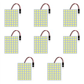 Paquet de 8 Blanc 600Lums 5050 48-SMD 12V DC LED pour Voiture Remorque Camper RV éclairage Intérieur Panneau Dôme Lampe Carte Pl