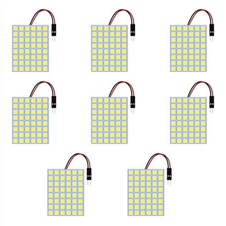 Paquet de 8 Blanc 600Lums 5050 48-SMD 12V DC LED pour Voiture Remorque Camper RV éclairage Intérieur Panneau Dôme Lampe Carte Pl