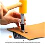 OWDEN Lot de 12 poinçons creux avec un tapis de découpe en cuir et papier souple