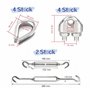 HJYDGJ Lot de 10 tendeurs de câble M8 avec serre-câble métallique de 8 mm et tendeur en acier inoxydable M8 et cosses de câble m