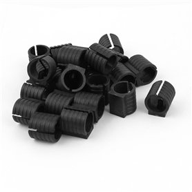 sourcing map 24pcs Patin Pied Chaise Tube Rond Embout Tube Pied Table Fauteuil Tampon Meuble Rond Forme U en Plastique Noir 19mm