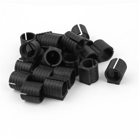 sourcing map 24pcs Patin Pied Chaise Tube Rond Embout Tube Pied Table Fauteuil Tampon Meuble Rond Forme U en Plastique Noir 19mm
