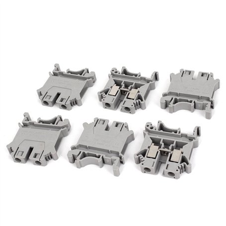 Sourcingmap a14120800ux0422 800V 57A 6mm2 UK6N DIN Rail Bornier Connecteur Gris 6 pcs