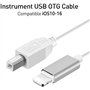kinoco Câble USB Type-B vers MIDI 1,5m avec Connectique OTG - Compatible iPhone/iPad/Android pour Clavier MIDI, Interface Audio 