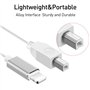 kinoco Câble USB Type-B vers MIDI 1,5m avec Connectique OTG - Compatible iPhone/iPad/Android pour Clavier MIDI, Interface Audio 